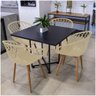 Kit 04 Cadeiras Clarice Nude e 01 Mesa de Jantar 04 Lugares Jade 90 Cm Preto Industrial Preto - 7