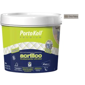 Rejunte Acrílico Premium Portokoll 1Kg - CINZA PLATINA