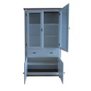 Ver imagem 4 de Cristaleira de Madeira 4 Portas 1 Gaveta Pés Torneados 308- Azul Céu /tampo e Base Imbuia Glazer