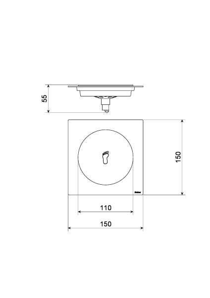 Grelha com Fecho Pressão Quadrada Inox 15cm x 15cm Aquainox - 2