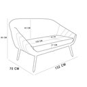 Ver imagem 2 de Namoradeira 02 Lugares Linho Pés Palito Natural Bege