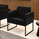 Ver imagem 2 de Poltrona Base Industrial Preto Marisa Corano Preto D03 - D'Rossi