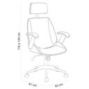 Ver imagem 4 de Cadeira para Escritório presidente Giratória Office Natural Polaris Coranor01 Preto - Lyam Decor