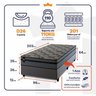 Conjunto Cama Box Solteirão c/ Molas Ensacadas Montreal Cinza 96x203x64 - 4