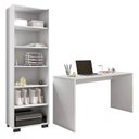 Ver imagem 1 de Mesa para Computador Gávea e Livreiro Office Branco Trama - Móveis Leão