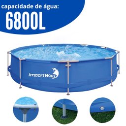 Piscina Estruturada Redonda 6800 Litros 3.6m X 76cm Azul Importway Iwpi002 - 4