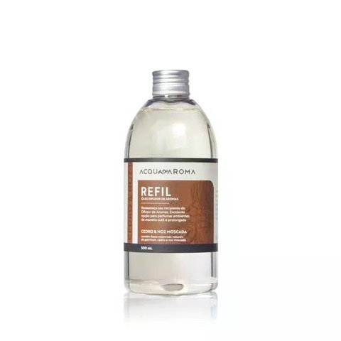 Refil Difusor Aromas Acqua Aroma 500ml Cedro e Noz Moscada
