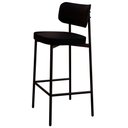 Ver imagem 5 de Banqueta Alta Bar Estofada Kit 2 Ella M25 Linho Preto - Mpozenato