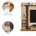 Ver imagem 3 de Painel Tv 55 Babus Petra - Preto Moderno 5 Prateleiras