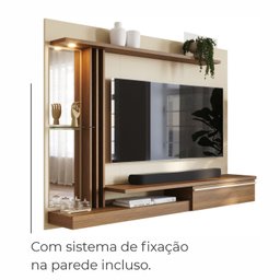 Painel Tv 55 Babus Petra - Preto Moderno 5 Prateleiras - 6