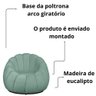 Poltrona Decorativa Concha Base Arco Giratória Veludo Cor Acqua - 3