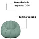 Ver imagem 7 de Poltrona Decorativa Concha Base Arco Giratória Veludo Cor Acqua