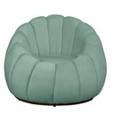 Ver imagem 6 de Poltrona Decorativa Concha Base Arco Giratória Veludo Cor Acqua