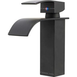 Torneira para banheiro cascata Misturador Monocomando Preta Baixa Paraná Pingoo.casa - 1