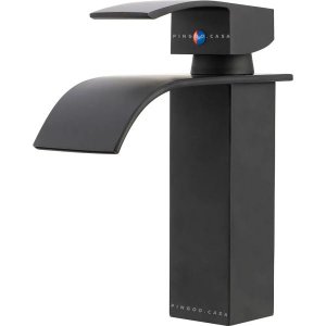 Torneira para banheiro cascata Misturador Monocomando Preta Baixa Paraná Pingoo.casa