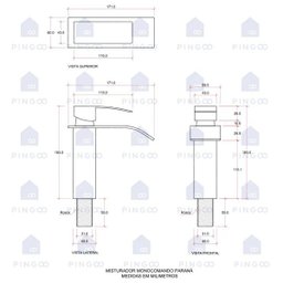 Torneira para banheiro cascata Misturador Monocomando Preta Baixa Paraná Pingoo.casa - 6