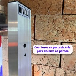 Barber Pole Poste Barbeiro com Globo 65cm Gira e Acende Bivolt Megan - 7