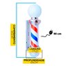 Barber Pole Poste Barbeiro com Globo 65cm Gira e Acende Bivolt Megan - 3