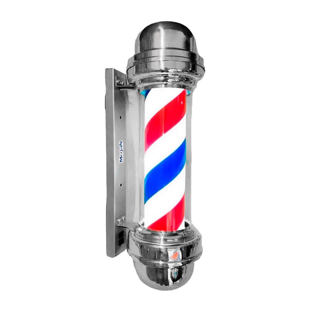 Barber Pole Poste Barbeiro Sem Globo Gira e Acende Decoração 55cm - 127v - 1