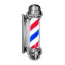 Ver imagem 1 de Barber Pole Poste Barbeiro Sem Globo Gira e Acende Decoração 55cm - 127v