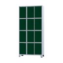 Ver imagem 1 de Armário Roupeiro de Aço 15 Portas para Vestiário Academia Verde Escuro com Chave
