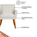 Ver imagem 6 de Kit 2 Poltronas Decorativa para Sala de Estar Cecília Linho Bege - Montanaris Decor Md Montanaris de