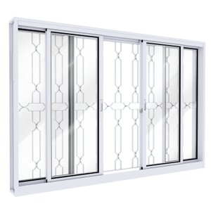 Janela de Aço Grade Mosaico e Fecho Embutido Facilita Lucasa