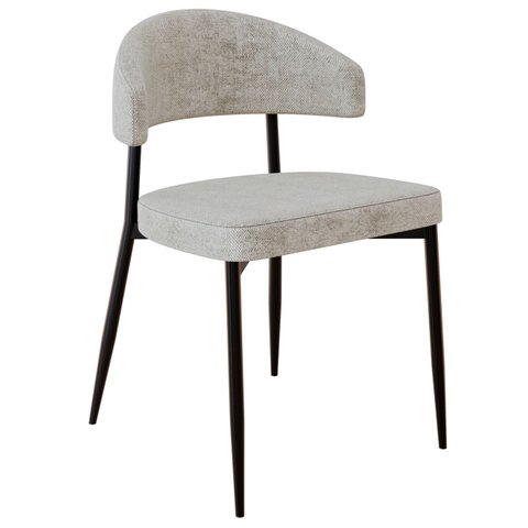 Cadeira de Jantar Estofada Fixa Chloe M25 Linho Lautrec Off - Mpozenato