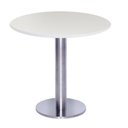 Ver imagem 1 de Mesa Beta Big em Inox 75 cm (Altura) com Disco Redondo com Tampo em MDP Redonda 80 cm Cor Branco