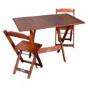 Ver imagem 1 de Conjunto De Mesa Dobrável 70x110 Com 2 Cadeiras Imbuia - Tarimatã
