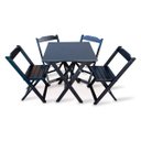Ver imagem 1 de Conjunto de Mesa Dobrável 70x70 com 4 Cadeiras Preto - Tarimatã
