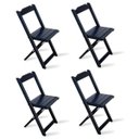 Ver imagem 3 de Conjunto de Mesa Dobrável 70x70 com 4 Cadeiras Preto - Tarimatã