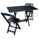 Ver imagem 1 de Conjunto De Mesa Dobrável 70x110 Com 2 Cadeiras Preto - Tarimatã