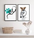 Ver imagem 2 de Kit 2 Quadros Decorativos Clinica Veterinária 45x34cm:madeira Preta