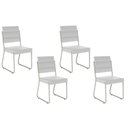 Ver imagem 1 de Kit 4 Cadeiras de Cozinha 1736 4 Uni Prata/courino Branco - Carraro