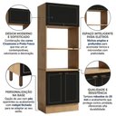 Ver imagem 5 de Torre Quente de Cozinha 3 Portas e 3 Nichos para Forno e Microondas Conecta Cinamomo/Preto