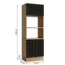 Ver imagem 3 de Torre Quente de Cozinha 3 Portas e 3 Nichos para Forno e Microondas Conecta Cinamomo/Preto