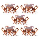 Ver imagem 1 de Kit de 5 Conjuntos de Mesa Dobrável 70x70 com 4 Cadeiras Imbuia - Tarimatã