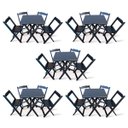 Ver imagem 1 de Kit De 5 Conjuntos De Mesa Dobrável 60x60 Com 4 Cadeiras Preto - Tarimatã