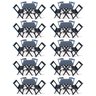 Kit de 10 Conjuntos de Mesa Dobrável 60x60 com 4 Cadeiras Preto - Tarimatã - 1