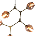 Ver imagem 2 de Pendente Orbe Dourado e Champagne (c)80cm (l)40cm (a)95cm 5xe27 200w - Ky001sg