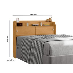 Cabeceira Casal Elisa Conjunto Box Colchão 138cm Naturalle Mdf - 2