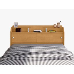 Cabeceira Casal Elisa Conjunto Box Colchão 138cm Naturalle Mdf - 5