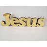 Palavra Decorativa Nome Jesus em MDF com Acrílico Espelhado Dourado - 2