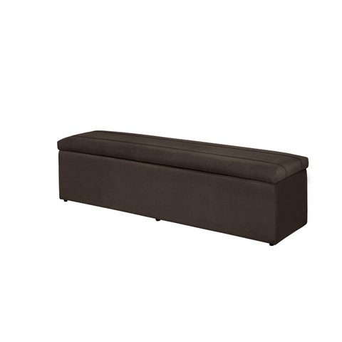Calçadeira Baú 100 cm Suede Marrom Escuro