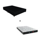 Ver imagem 1 de Cama Box Casal - Tecido Sintético Preto com Colchão Extra Firme D28 - Suporta 80Kg