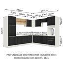 Ver imagem 6 de Cozinha Completa Lux com Armário e Balcão Branco Preto