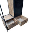 Ver imagem 3 de Armário Roupeiro Arara Closet em Ferro Metalon e Madeira Pinus com Porta Chapa Perfurada e 2 Gavetas