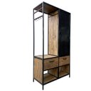Ver imagem 7 de Armário Roupeiro Arara Closet em Ferro Metalon e Madeira Pinus com Porta Chapa Perfurada e 2 Gavetas