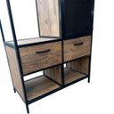 Ver imagem 5 de Armário Roupeiro Arara Closet em Ferro Metalon e Madeira Pinus com Porta Chapa Perfurada e 2 Gavetas